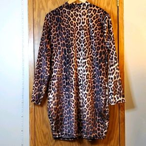 Long Sleeve Leopard Dress